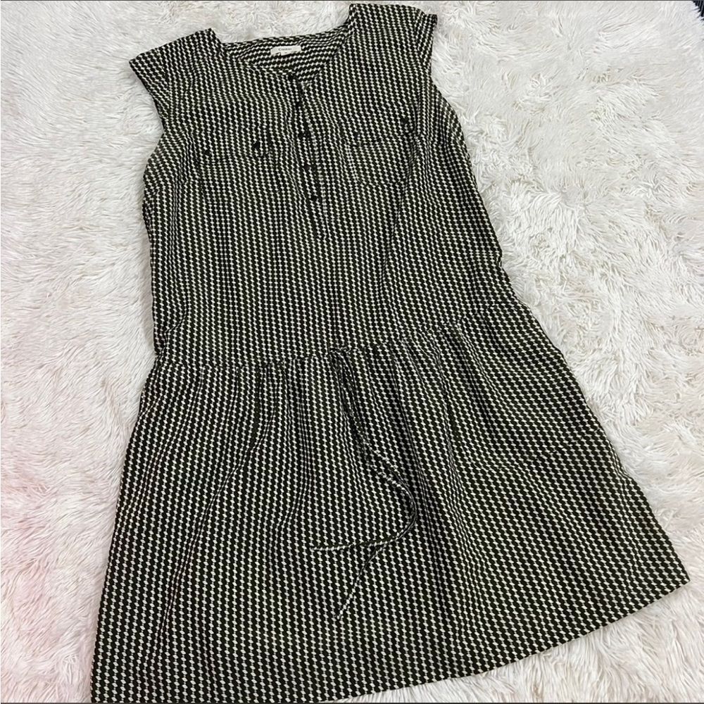 Caslon green & white cap sleeve dress M